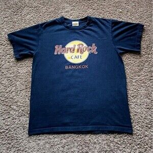 Vintage Hard Rock Cafe Bangkok T-Shirt Boys Size Large Graphic Print Black Shirt